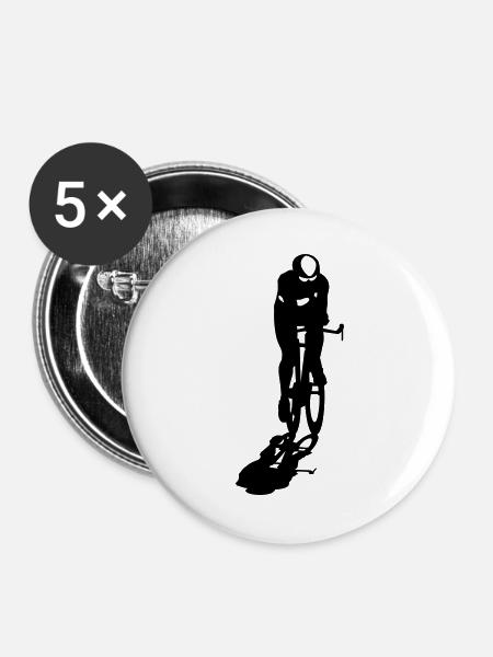 Rennrad - Buttons groß 56 mm (5er Pack) - Weiß
