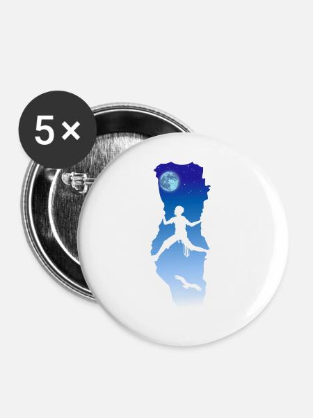 Kletter Nacht - Buttons groß 56 mm (5er Pack) - Weiß