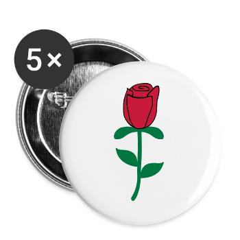roses - Lot de 5 grands badges (56 mm) - blanc - Devant