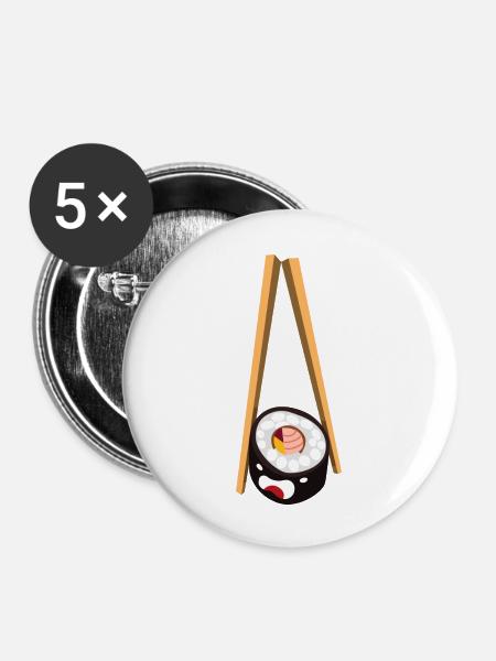 sushi - Buttons groß 56 mm (5er Pack) - Weiß