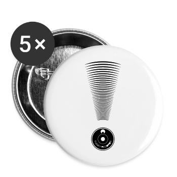 DJ - Schallplatte - Buttons groß 56 mm (5er Pack) - Weiß - Vorne