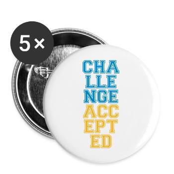 Cool Challenge Accepted Design - Buttons large 2.2''/56 mm (5-pack) - white - Front