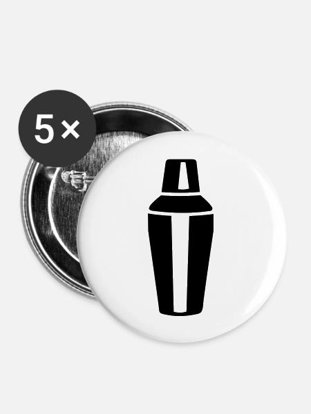 Cocktail - Buttons groß 56 mm (5er Pack) - Weiß