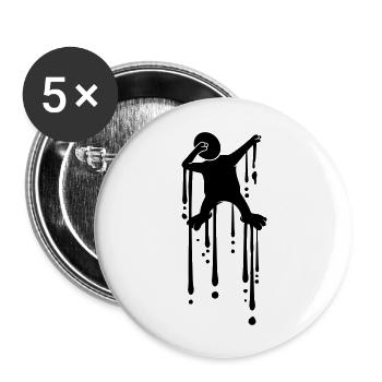 gouttes dansantes tamponnant graffiti silhouette dab bronzage - Lot de 5 grands badges (56 mm) - blanc - Devant