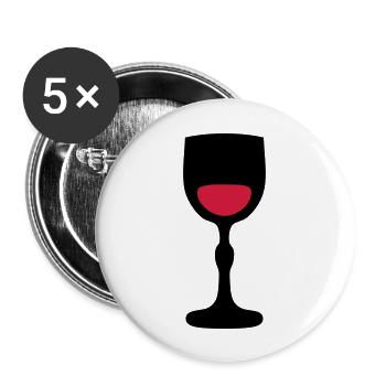 verre pied vin 202 - Lot de 5 grands badges (56 mm) - blanc - Devant