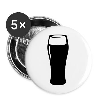 bier_glas_01 - Lot de 5 grands badges (56 mm) - blanc - Devant