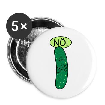 Saure Gurke (b) - Buttons groß 56 mm (5er Pack) - Weiß - Vorne