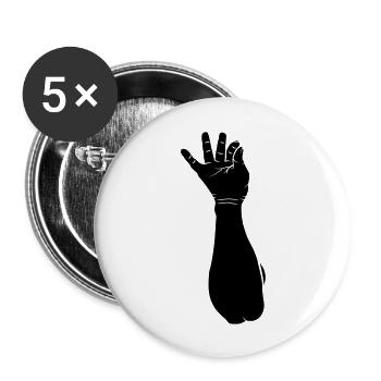 Arm Salz streuen - Buttons groß 56 mm (5er Pack) - Weiß - Vorne