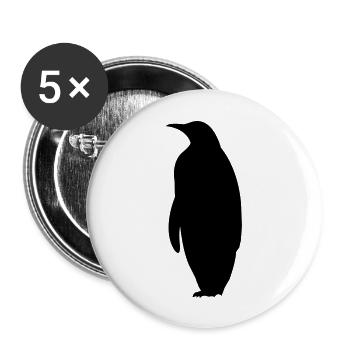 pinguin - Lot de 5 grands badges (56 mm) - blanc - Devant