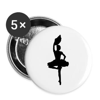 ballet tänzerin - Buttons groß 56 mm (5er Pack) - Weiß - Vorne