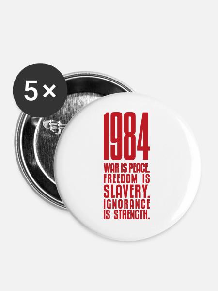 1984 - Buttons groß 56 mm (5er Pack) - Weiß