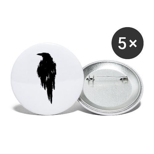 Raven (black) - Buttons large 2.2''/56 mm (5-pack)