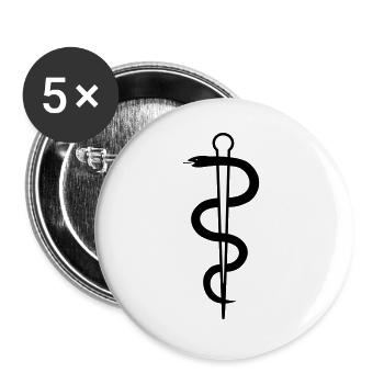 Krankenschwester Schlangensymbol - Buttons groß 56 mm (5er Pack) - Weiß - Vorne