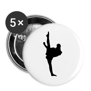 Karate or taekwondo high kick - Buttons large 2.2''/56 mm (5-pack) - white - Front