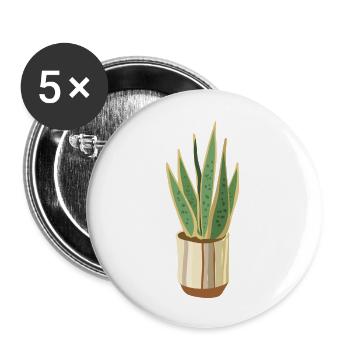 Plante botaniste jardinier t-shirt - Lot de 5 grands badges (56 mm) - blanc - Devant