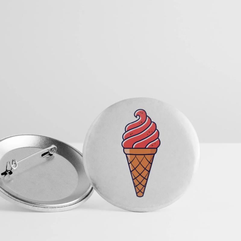 SOFTEIS EISCREME EISBECHER WAFFELEIS GESCHENKIDEE Buttons groß 56 mm (5er Pack)