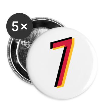 7 Number Germany jersey number black red gold - Buttons large 2.2''/56 mm (5-pack) - white - Front