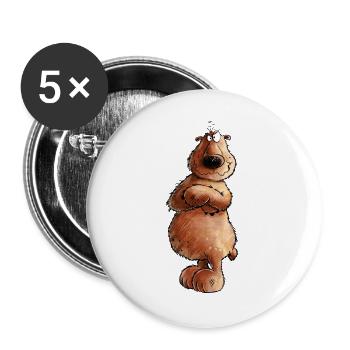 Mürrischer Bär I Nein I Nö I Statement - Buttons large 2.2''/56 mm (5-pack) - white - Front