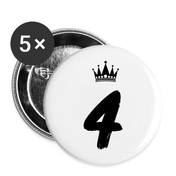 4 Krone - Buttons groß 56 mm (5er Pack) - Weiß - Vorne