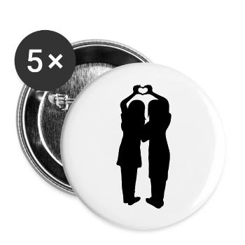 Silhouette Handherz Girlfriends - Buttons large 2.2''/56 mm (5-pack) - white - Front