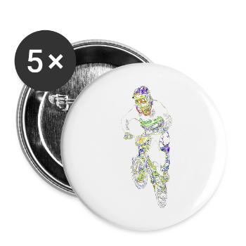 BMX - Buttons groß 56 mm (5er Pack) - Weiß - Vorne