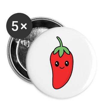 Piment - Lot de 5 grands badges (56 mm) - blanc - Devant