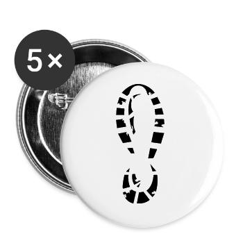 Footprint Shoe Illustration Sign Icon Graphic - Buttons large 2.2''/56 mm (5-pack) - white - Front