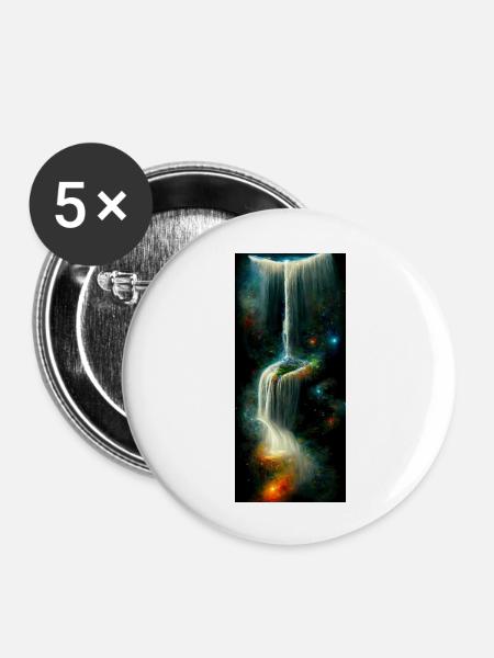 Erschaffung des Universums - Buttons groß 56 mm (5er Pack) - Weiß