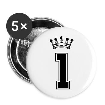 1 Krone - Buttons groß 56 mm (5er Pack) - Weiß - Vorne