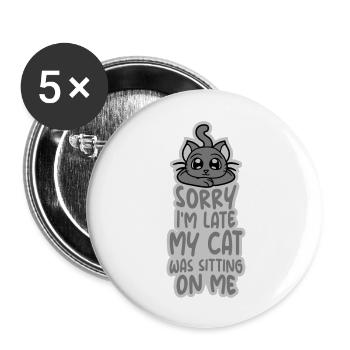 désolé chat était assis - Lot de 5 grands badges (56 mm) - blanc - Devant