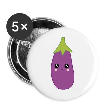 Aubergine Légume Costume Carnaval Carnaval - Lot de 5 grands badges (56 mm) - blanc - Devant