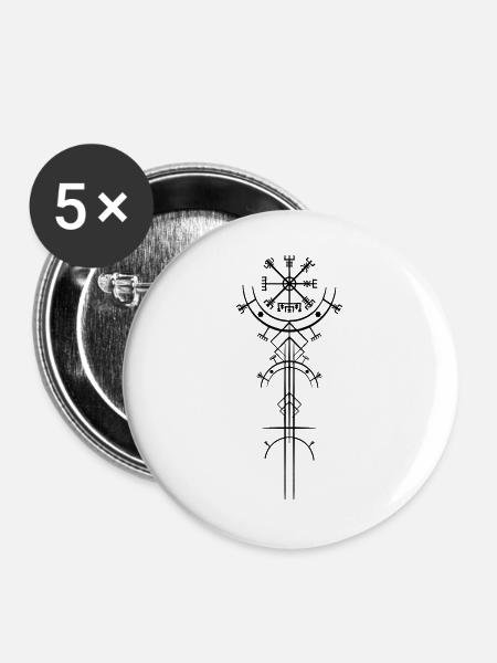 Vegvísir - Buttons large 2.2''/56 mm (5-pack) - white
