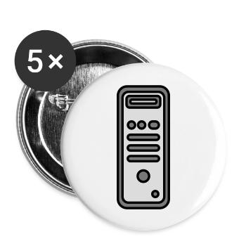 Gehäuse Computer Tower Icon - Buttons groß 56 mm (5er Pack) - Weiß - Vorne