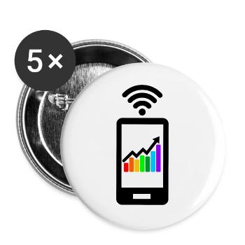 Meilleurs résultats graphique coloré dans smartphone - Lot de 5 grands badges (56 mm) - blanc - Devant
