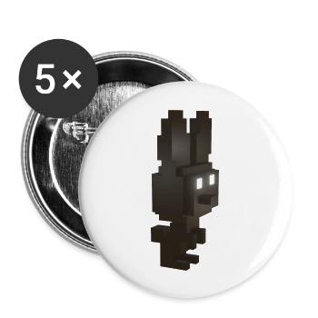 Black School Bunny Mascot: Fitness Coach T shirt - Buttons large 2.2''/56 mm (5-pack) - white - Front