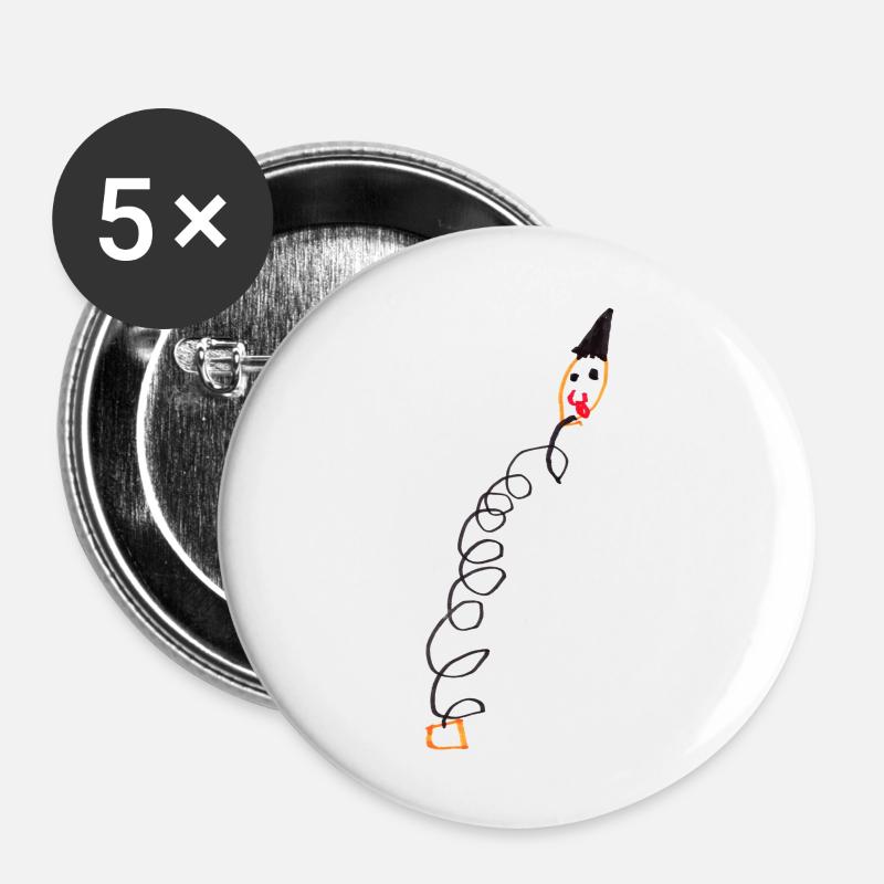 Jack-in-the-box (white) - Buttons large 2.2''/56 mm (5-pack) - white