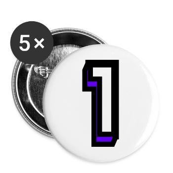 1. 1 JAHR. 1. JUBILÄUM. GEBURTSTAG 1 JAHR - Buttons groß 56 mm (5er Pack) - Weiß - Vorne