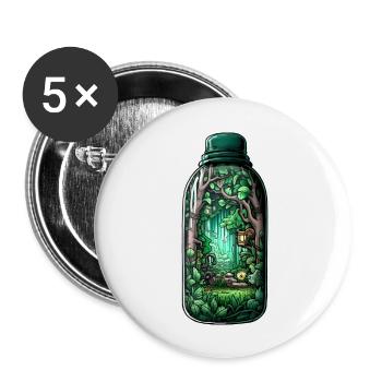 Dschungel Flasche Zeichnung - Buttons groß 56 mm (5er Pack) - Weiß - Vorne