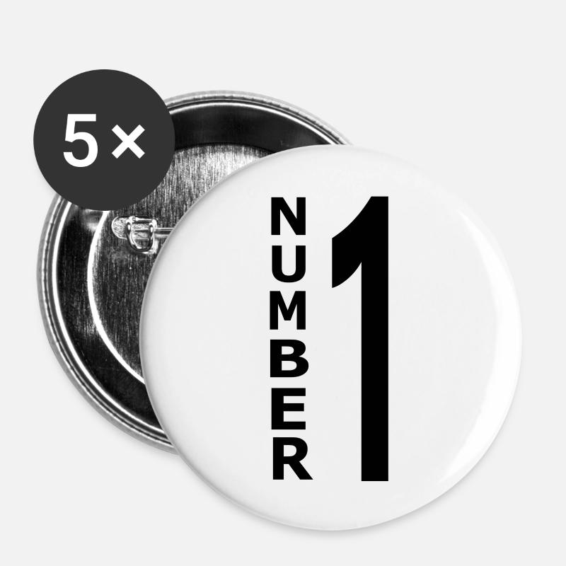 Nummer1 - Buttons groß 56 mm (5er Pack) - Weiß