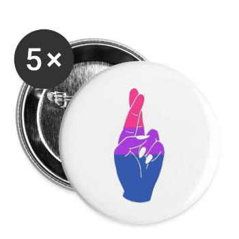 FINGERS CROSSED PRIDE LGBTQ+ - Buttons groß 56 mm (5er Pack) - Weiß - Vorne