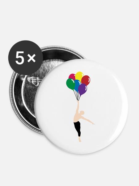 Luftballon - Buttons groß 56 mm (5er Pack) - Weiß