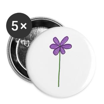 Purple Flower with Gentle Gradient - Buttons large 2.2''/56 mm (5-pack) - white - Front