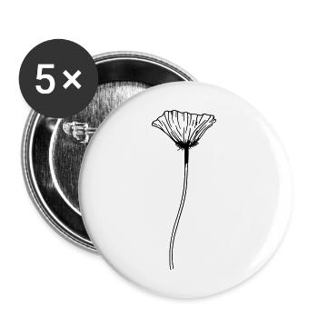 Poppy Flower - Buttons large 2.2''/56 mm (5-pack) - white - Front