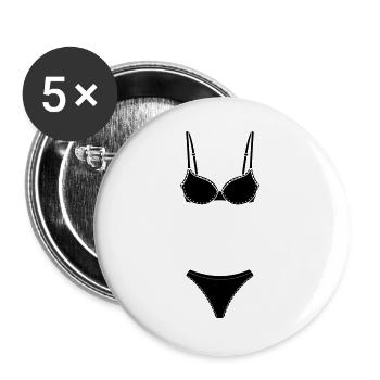 Lingerie or bekini logo for shop or market stall - Buttons large 2.2''/56 mm (5-pack) - white - Front