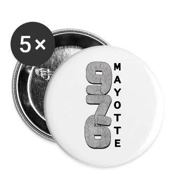 T SHIRT 976 MAYOTTE - Lot de 5 grands badges (56 mm) - blanc - Devant