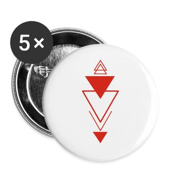 Symbole triangulaire (rouge) - Lot de 5 grands badges (56 mm) - blanc - Devant