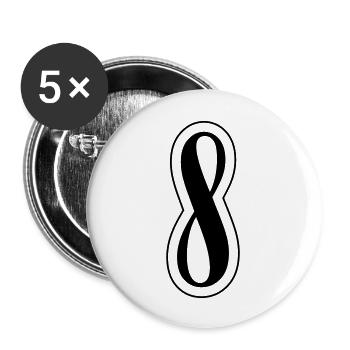 8 Zahl symbol - Buttons groß 56 mm (5er Pack) - Weiß - Vorne