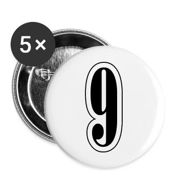 9 Symbole numérique - Lot de 5 grands badges (56 mm) - blanc - Devant