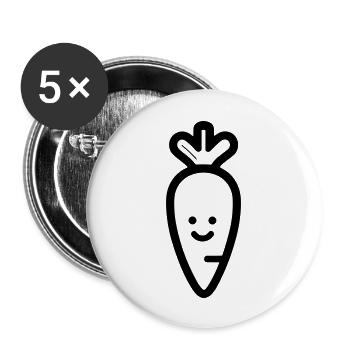 Carotte - Lot de 5 grands badges (56 mm) - blanc - Devant