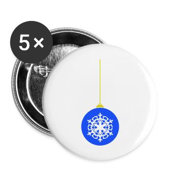 Décoration boule de Noël - Lot de 5 grands badges (56 mm) - blanc - Devant
